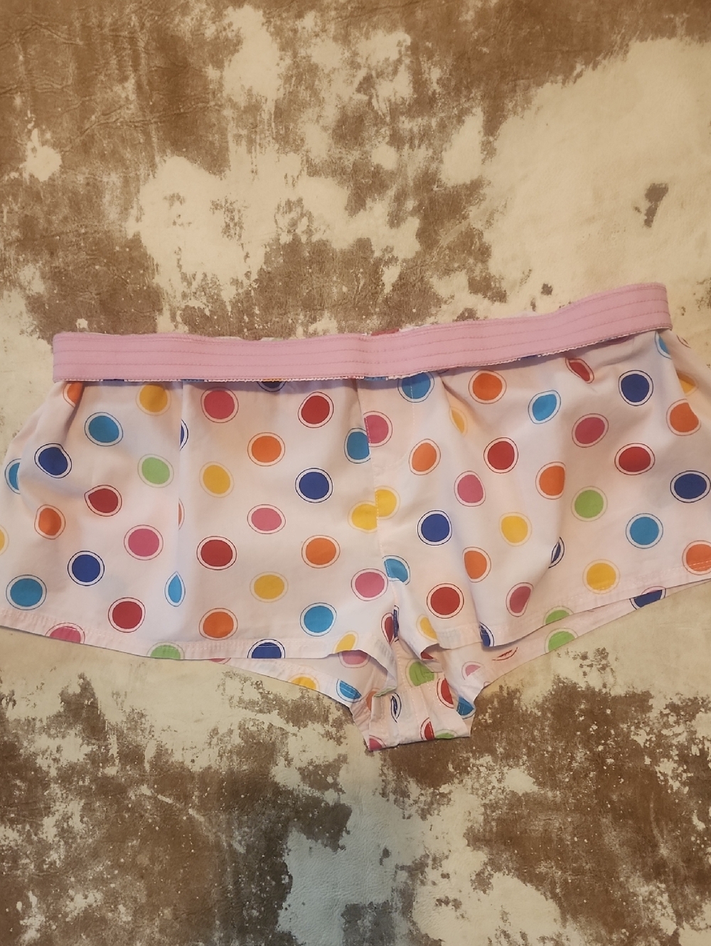 Pink VS Polka Dot Sleeper Shorts Mid Rise. Size: M